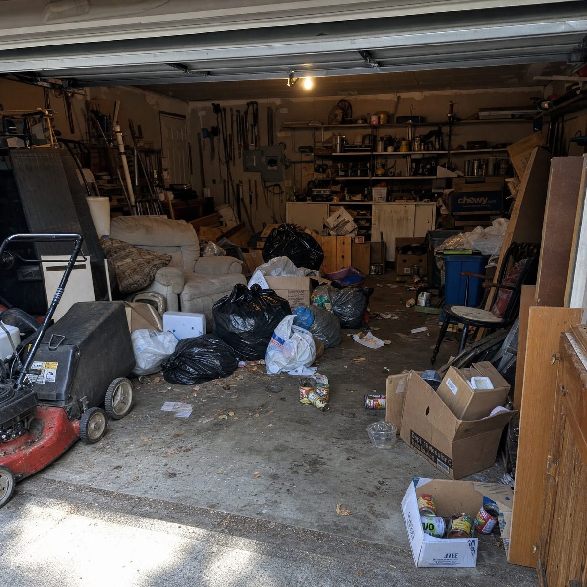 Garage vorher – vollgeräumt
